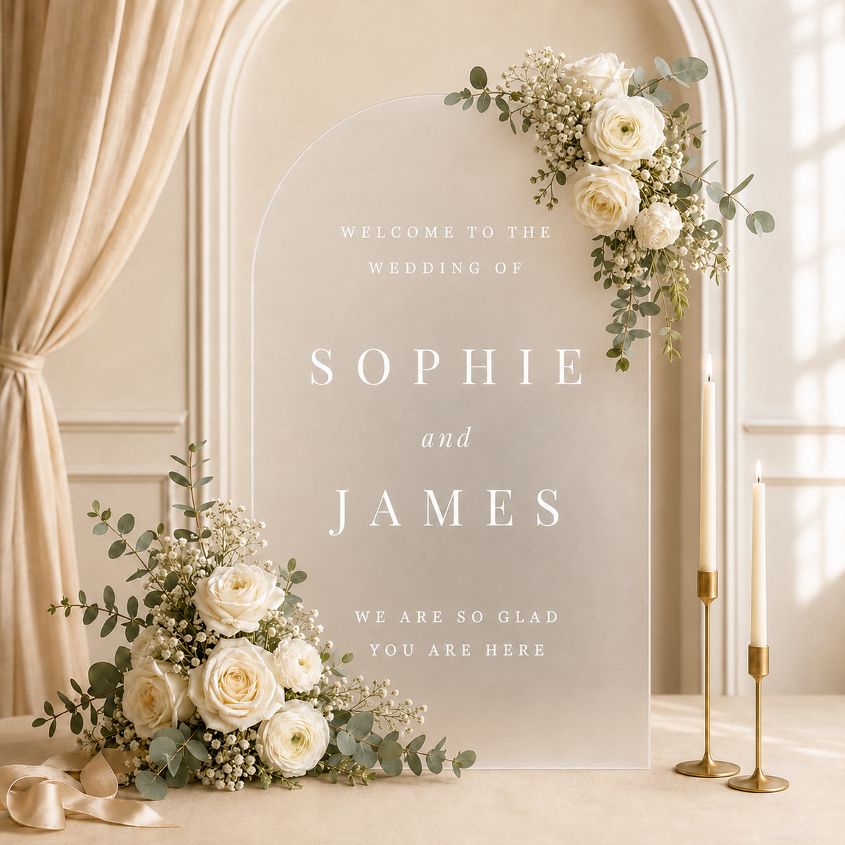 Personalised Acrylic Wedding Welcome Sign