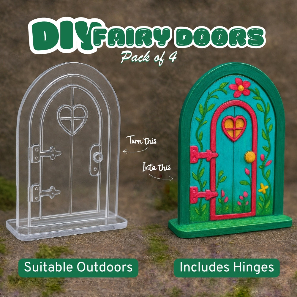 DIY Acrylic Fairy Door Kit – Outdoor Friendly (4-pack)