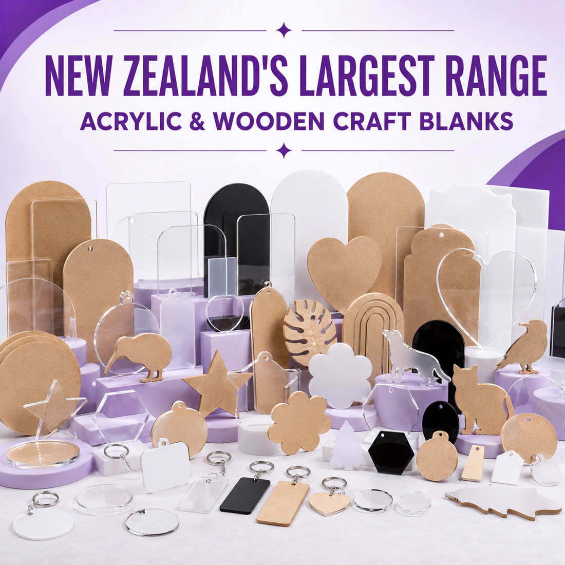 New Zealand’s Largest Range of Acrylic and Wooden Craft Blanks
