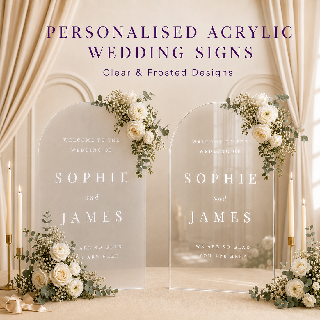 A Beautiful Welcome: Personalised Acrylic Wedding Signs
