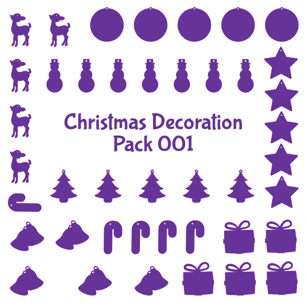 Christmas Decoration Blanks [41-pieces] (Christmas Pack 001)