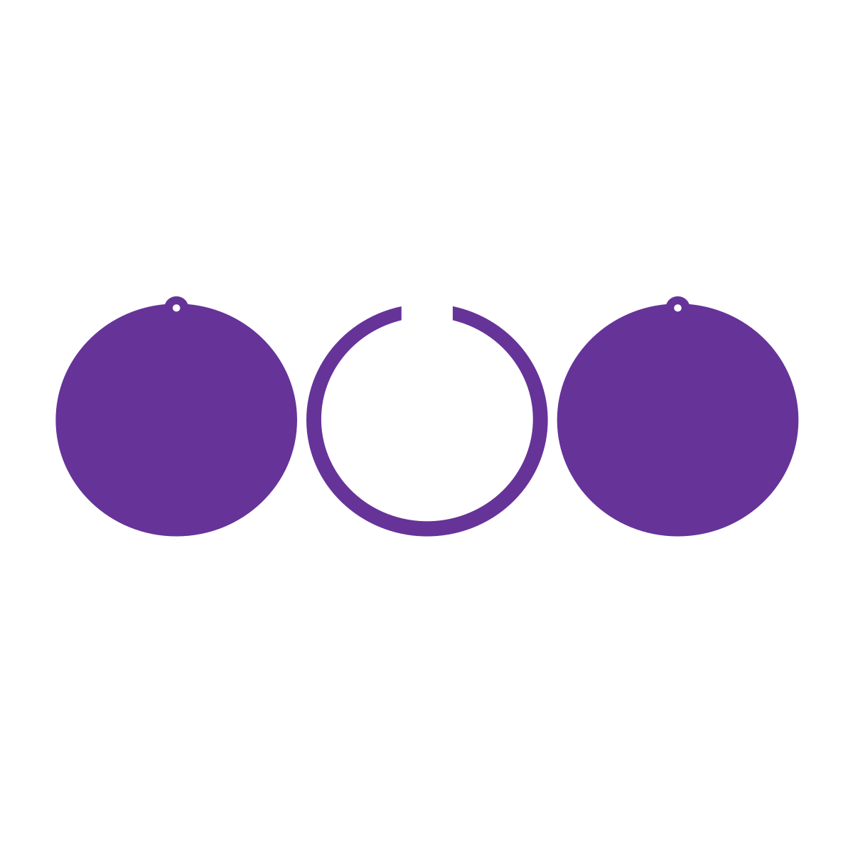 3-Piece Acrylic Bauble Ornament with Fillable Gap (Craft Blank)