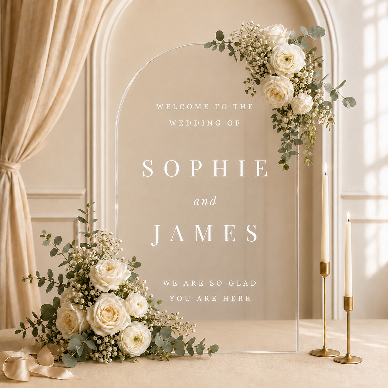 Personalised Acrylic Wedding Welcome Sign