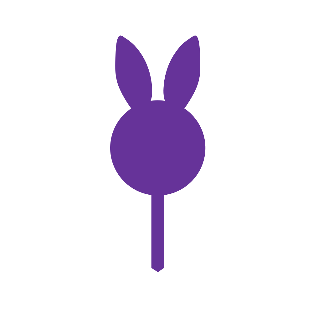 Bunny Ears Round Cake Topper (Craft Blank)