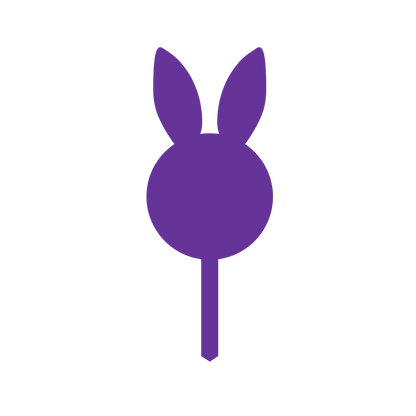 Bunny Ears Round Cake Topper (Craft Blank)