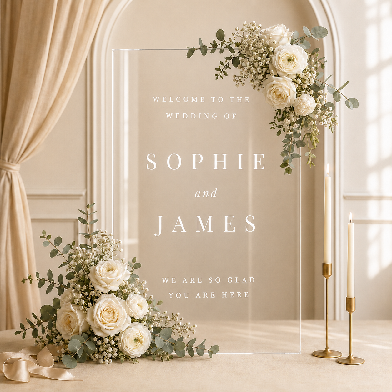 Personalised Acrylic Wedding Welcome Sign