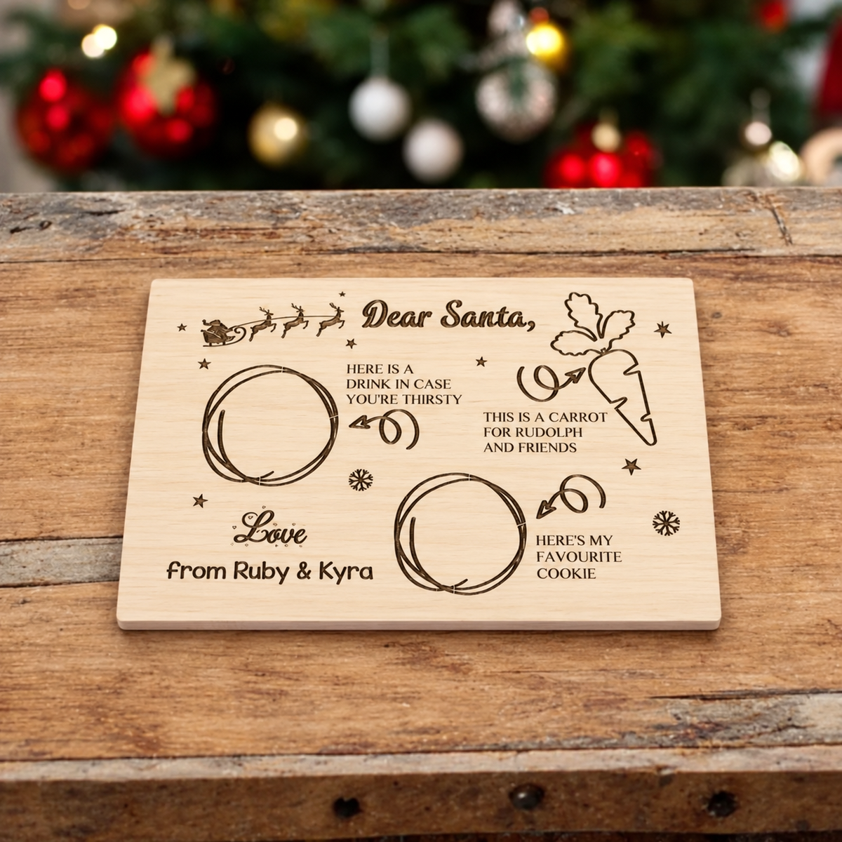 Personalised Santa's Eve Nibbles Board