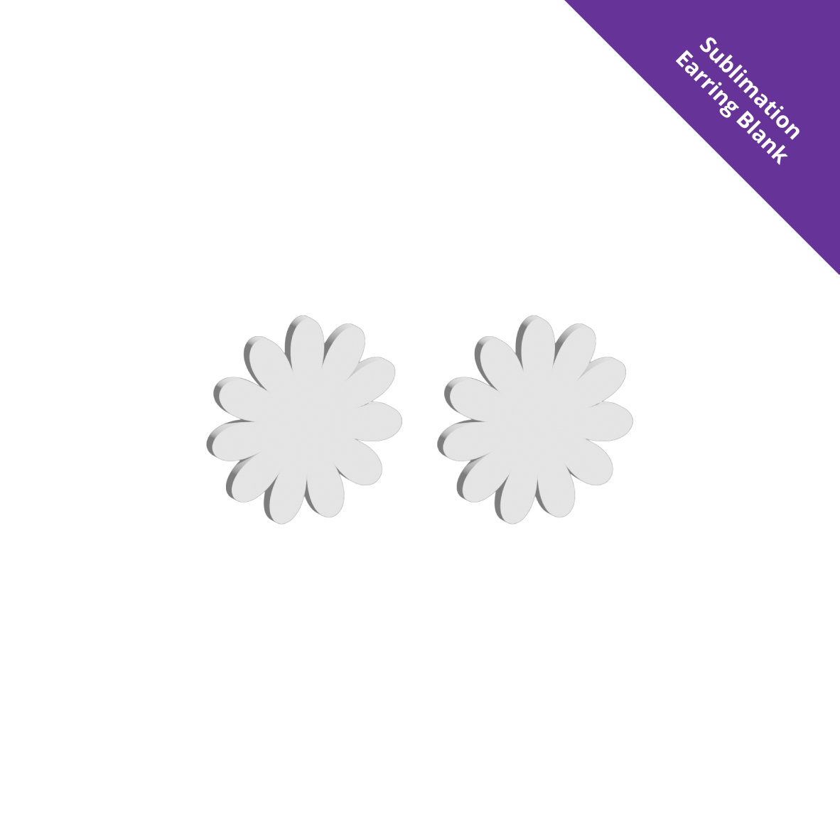 Flower 02 Stud - 15mm [White]