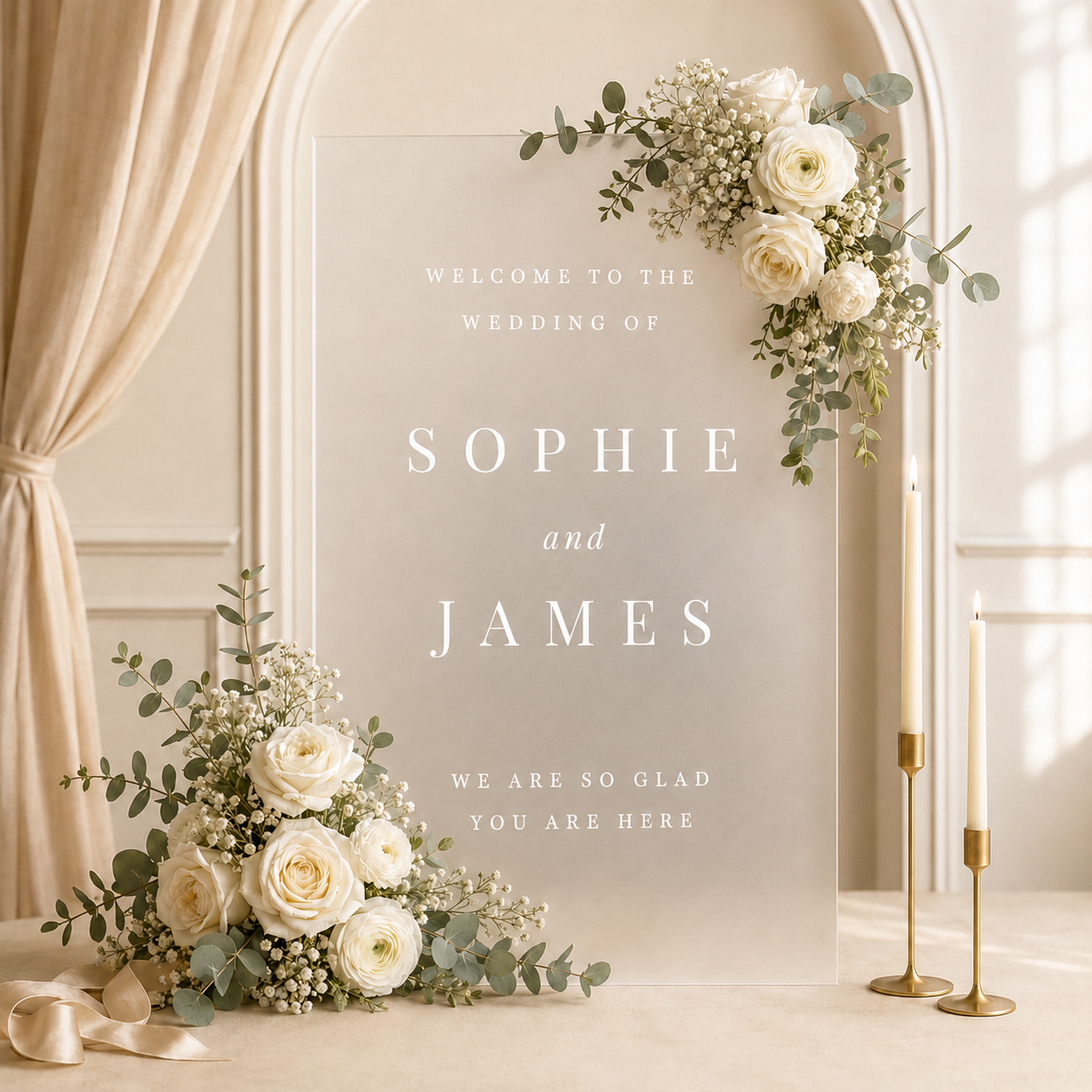 Personalised Acrylic Wedding Welcome Sign