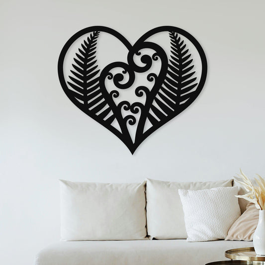 Heart Koru Fern - Wall Art