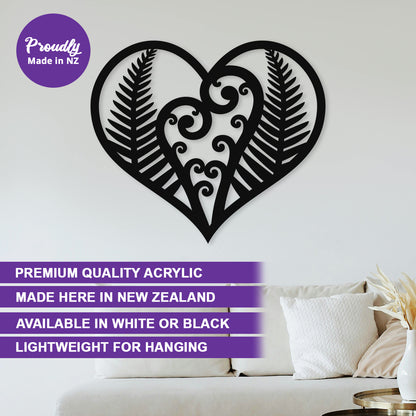 Heart Koru Fern - Wall Art