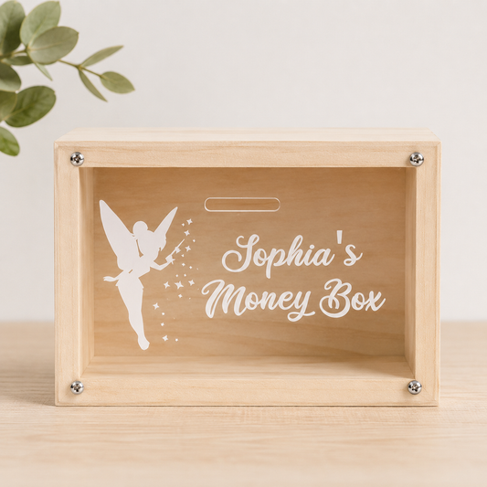 Personalised Wooden Pine Money Box – Made in NZ