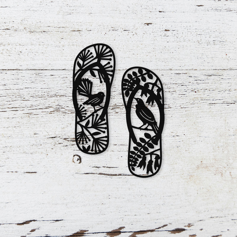 Native Bird Jandals (Pair) - Wall Art