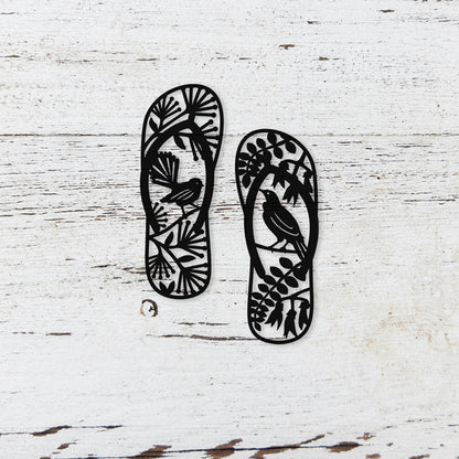 Native Bird Jandals (Pair) - Wall Art