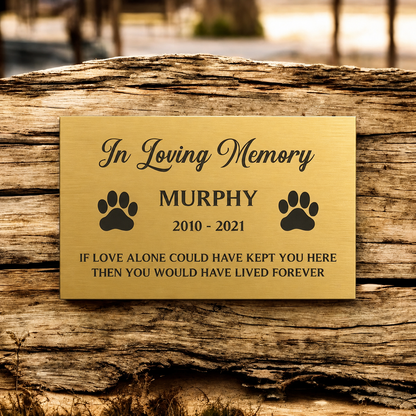 Memorial Plaque Pet (Indoor & Outdoor)