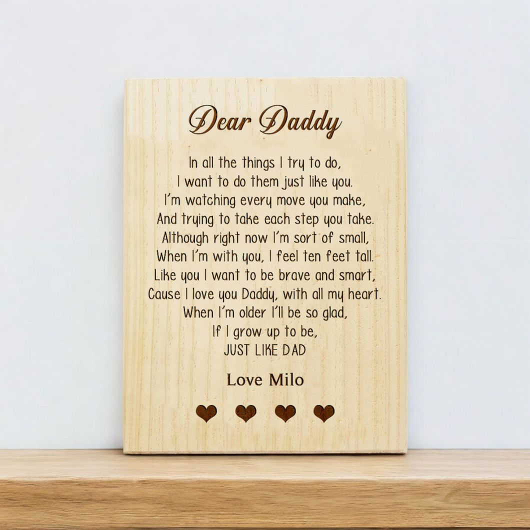 Dear Daddy Plaque