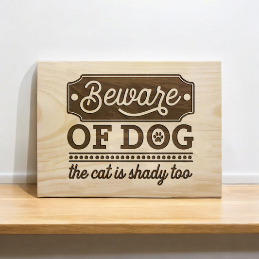 Beware of Dog & Shady Cat Plaque