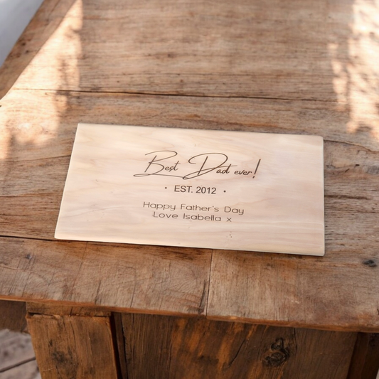 Best Dad Ever Macrocarpa Serving Board