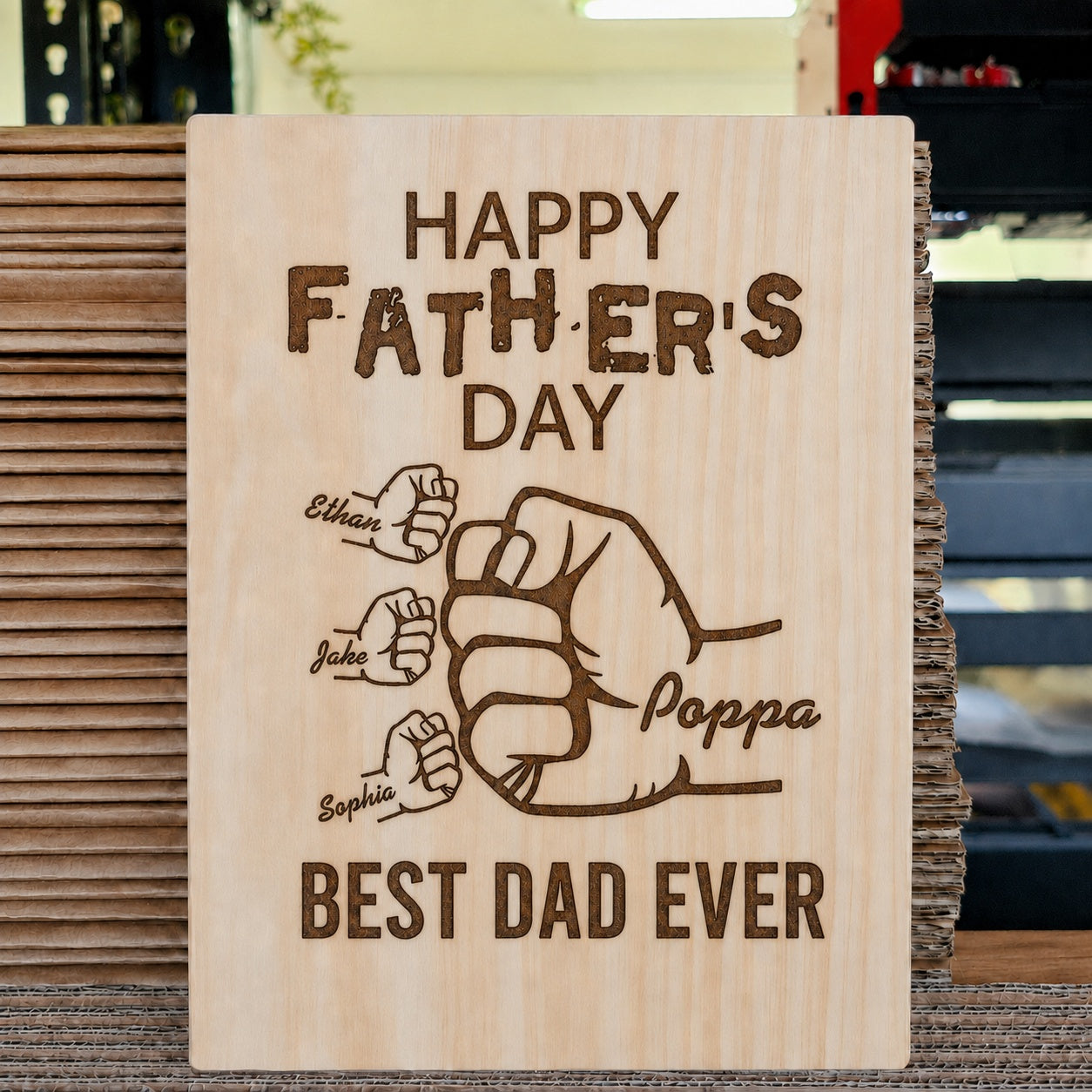 Father's Day Fist Bump Plaque
