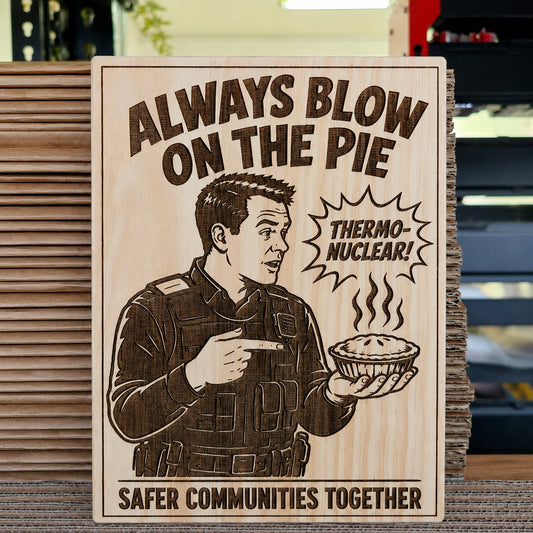 Always Blow On The Pie Funny Plaque
