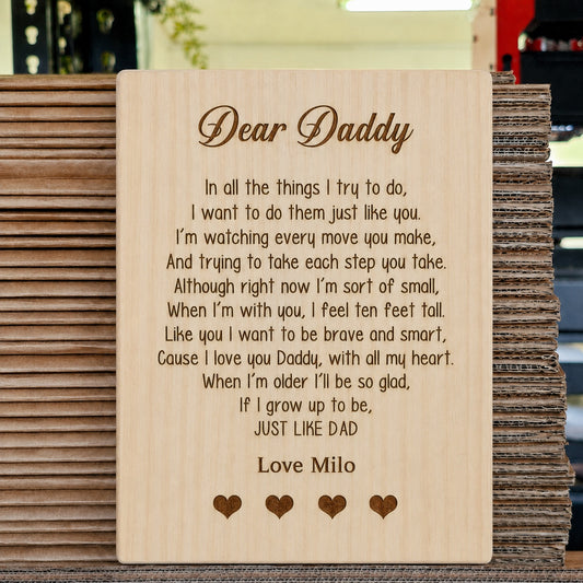 Dear Daddy Plaque