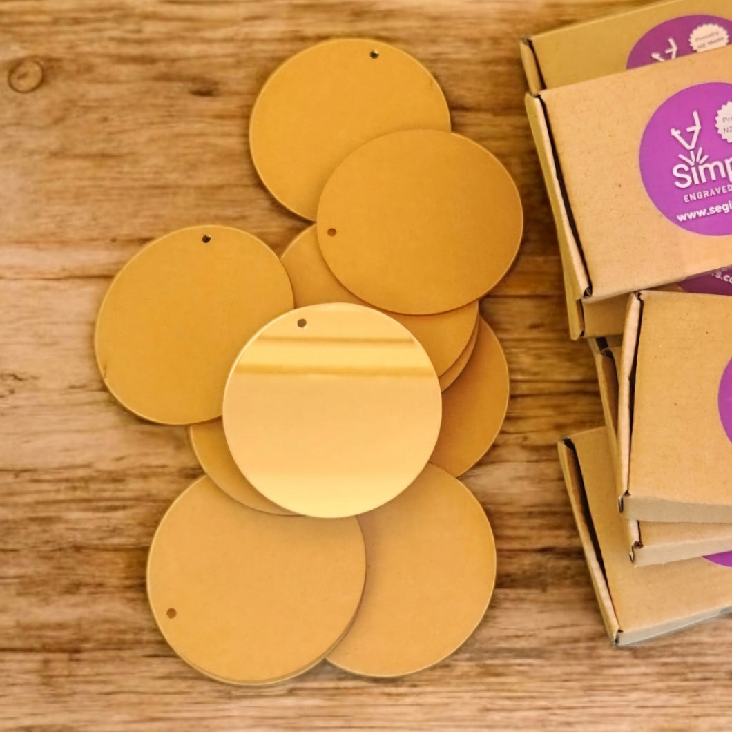 12-Pack Gold Mirror Circles with Hanging Hole