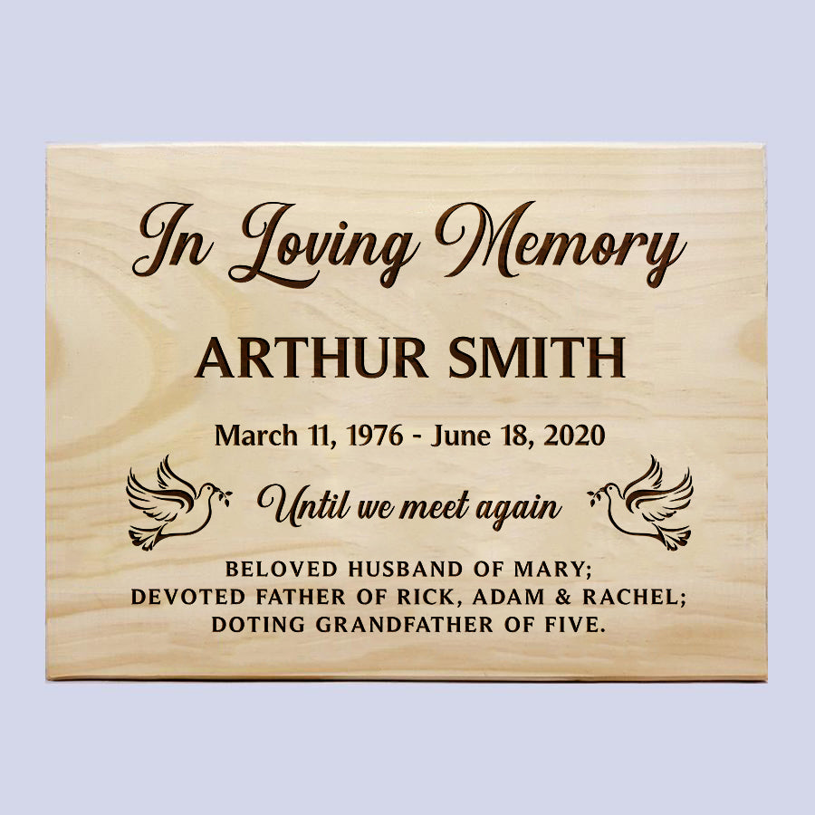 Adult Memorial Plaque – Simply Engraved Gifts