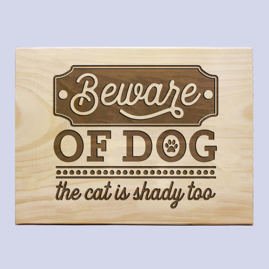 Beware of Dog & Shady Cat Plaque