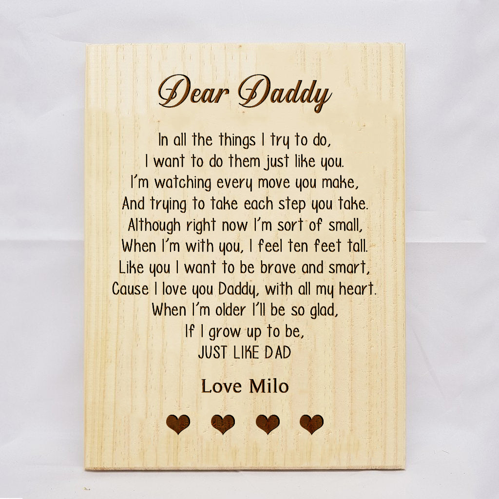 Dear Daddy Plaque