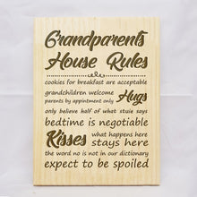 Load image into Gallery viewer, Grandparents House Rules Plaque
