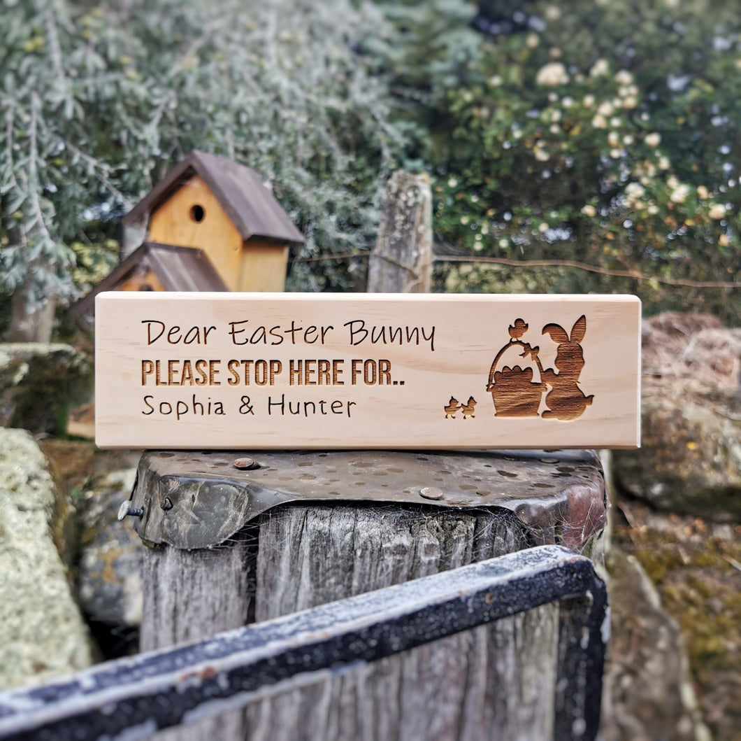 Easter Bunny Please Stop Here (Personalised)