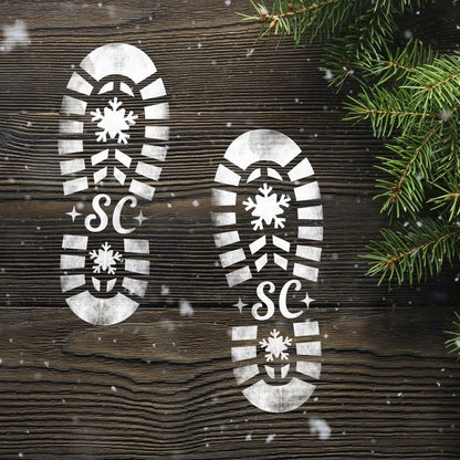 Santa's Footprint Stencil