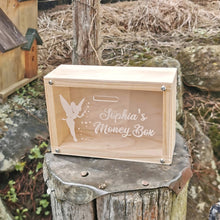Load image into Gallery viewer, Wooden Money Box Personalised
