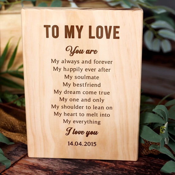 To My Love Poem Plaque