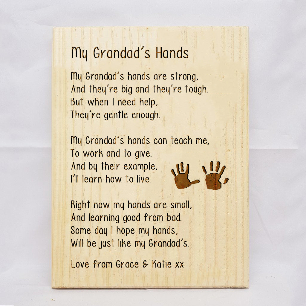 Grandad's Hands Plaque