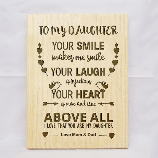 To My Daughter Plaque