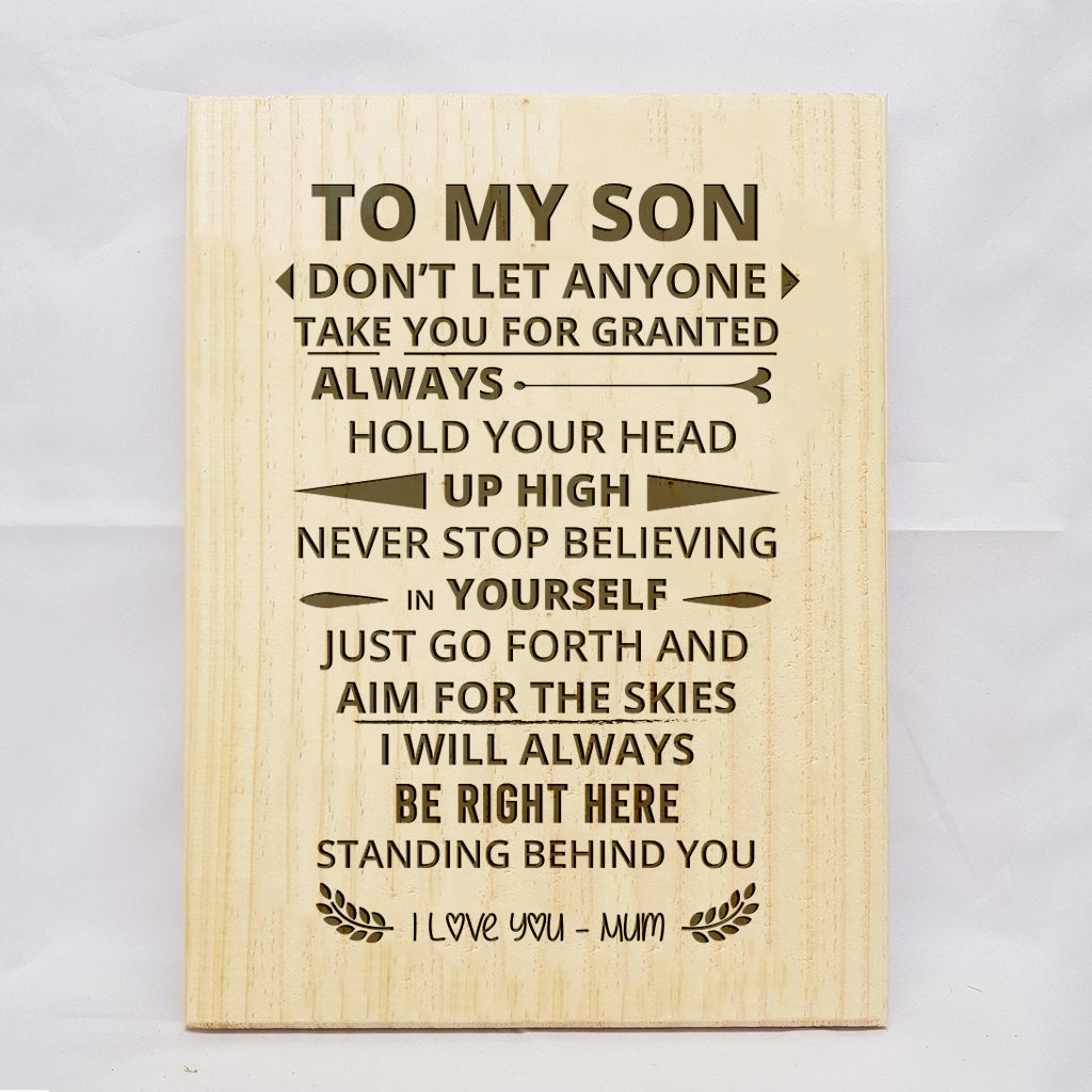 To My Son Plaque